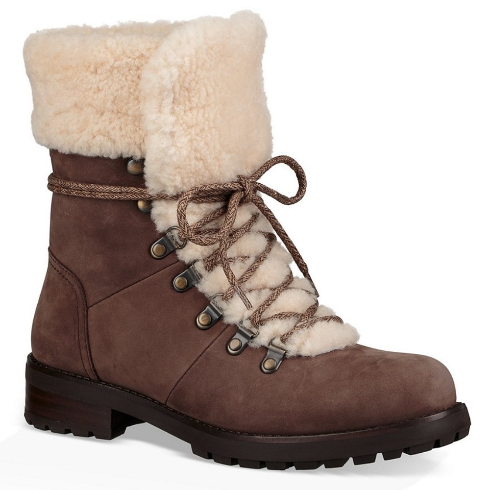 NEW UGG Fraser Lace Up Block Heel Boots 6.5 NIB